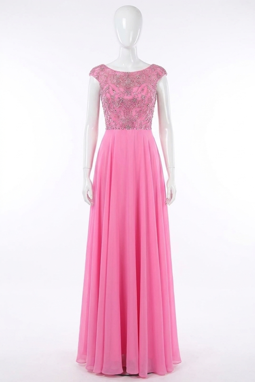 NEW SHERRI HILL beaded chiffon prom dress in pink